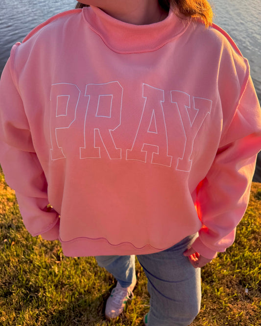 Pray Pink Mockneck