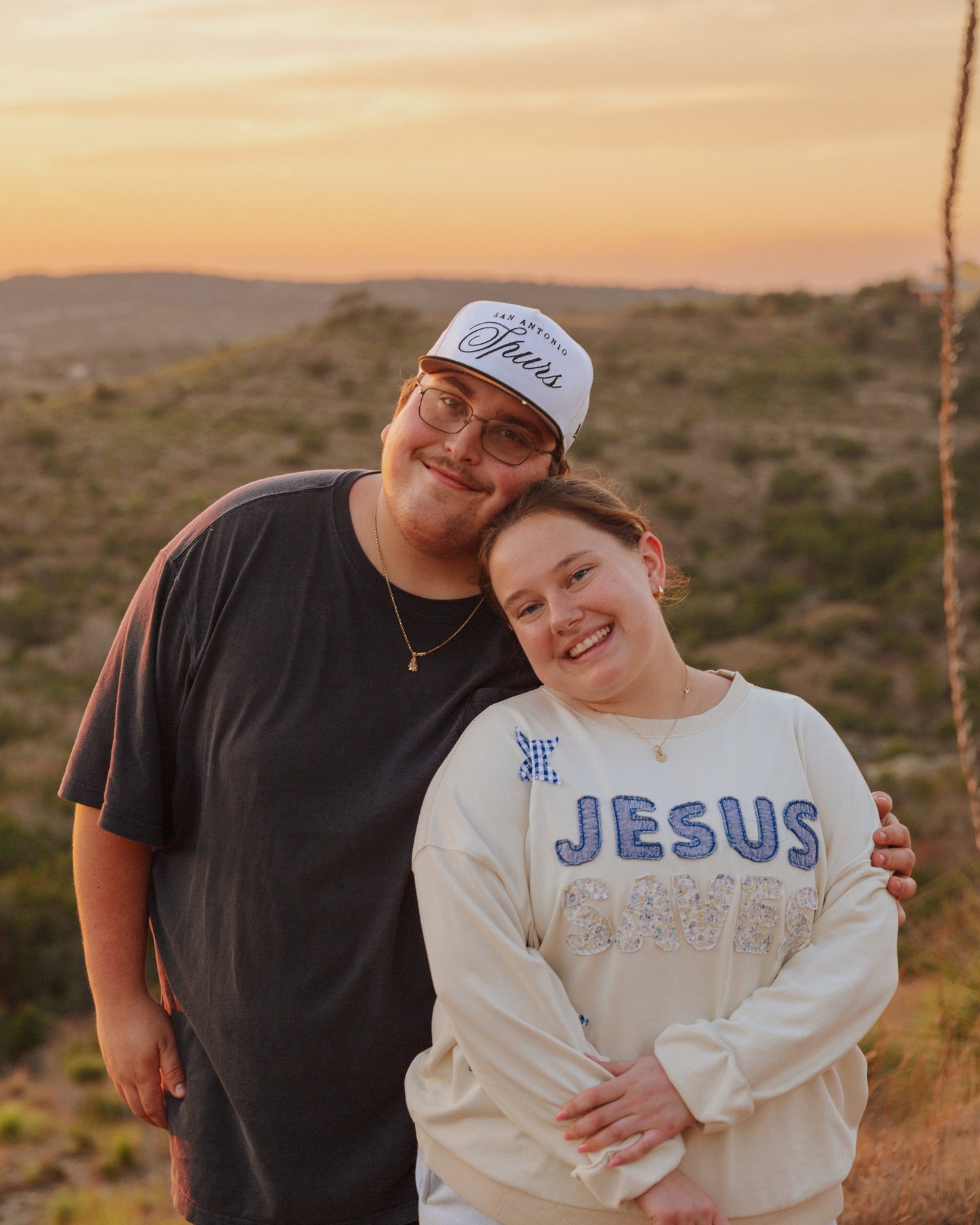 Jesus Saves Ivory Patchwork Crewneck