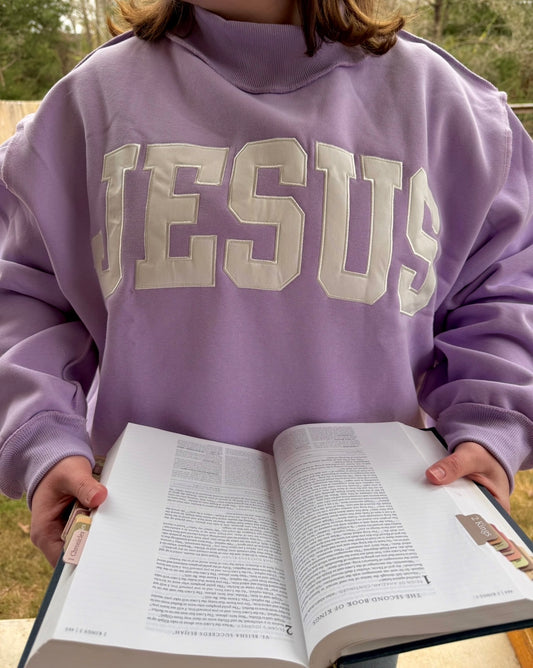 Jesus Is Enough Lavender Mockneck