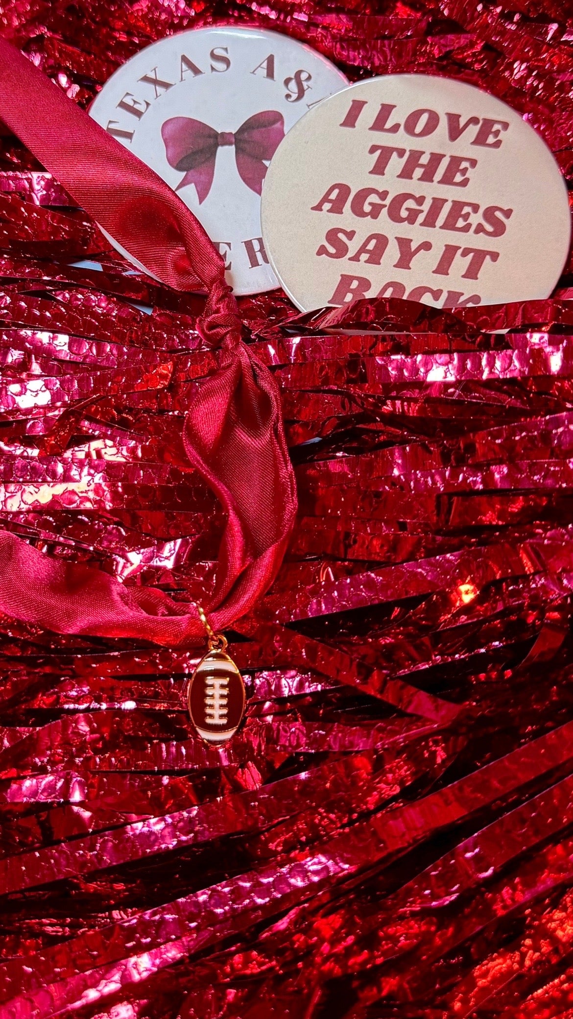 Maroon Football Scarf Necklace