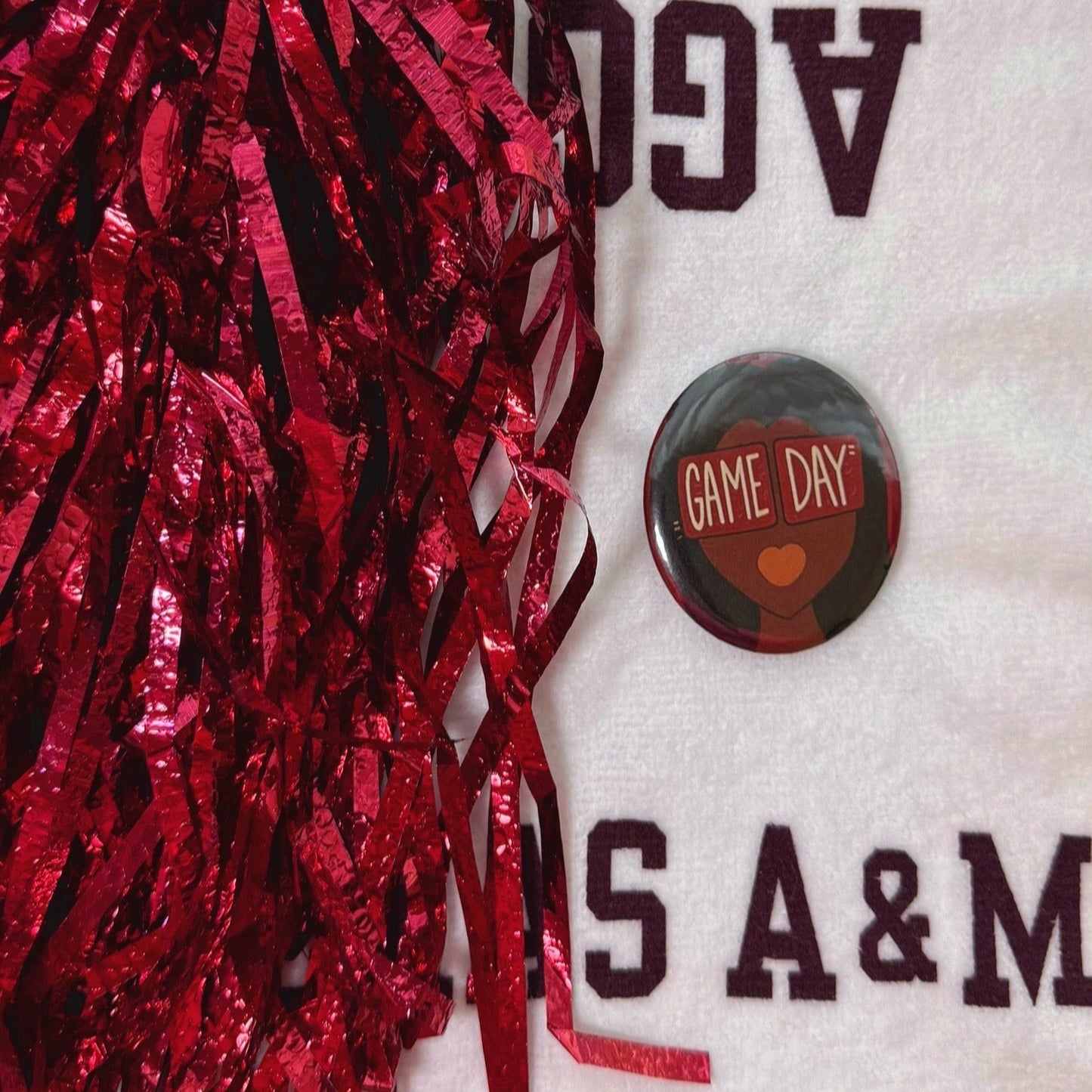 Black Hair Gameday Button