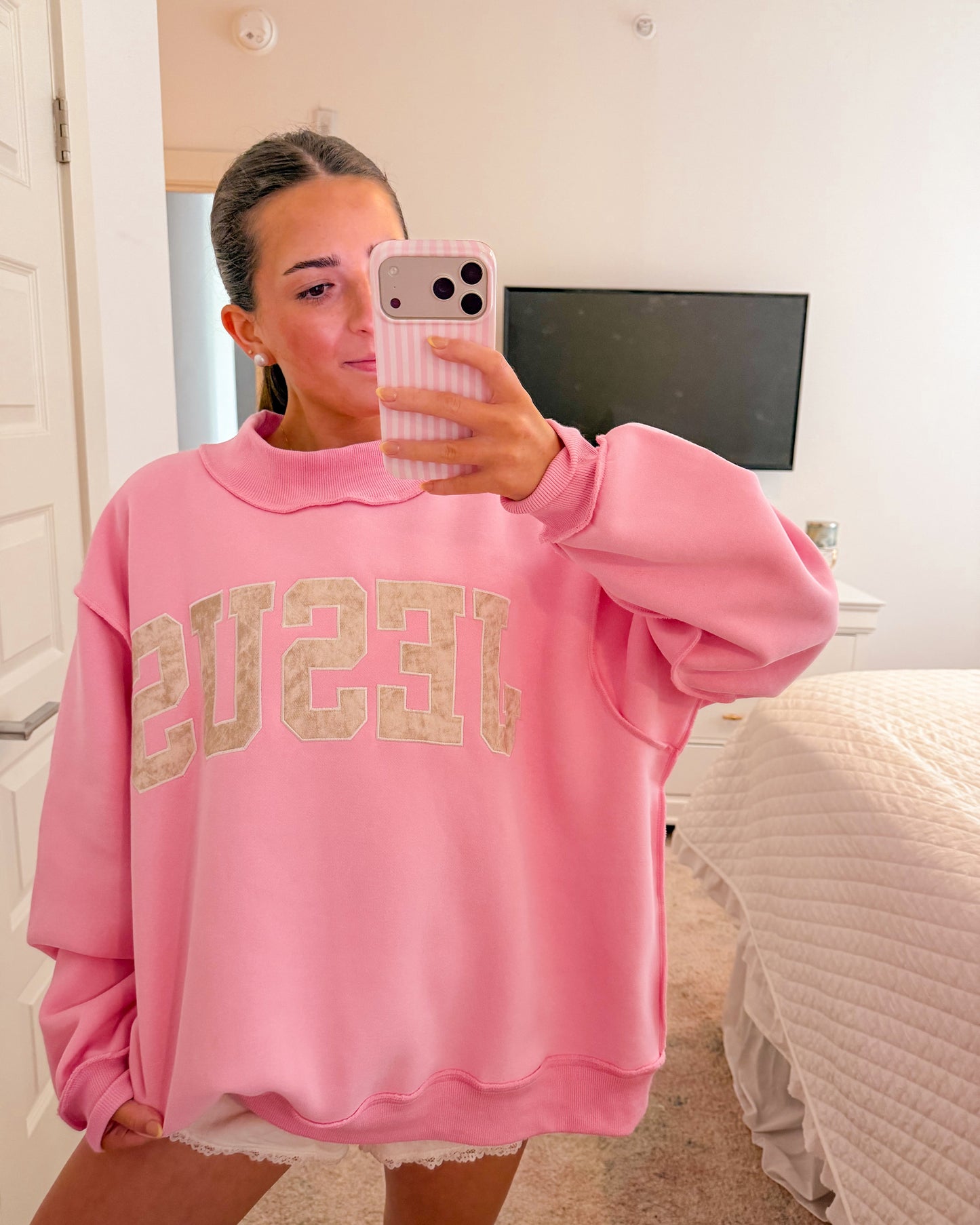 Jesus Pink Camo Mockneck