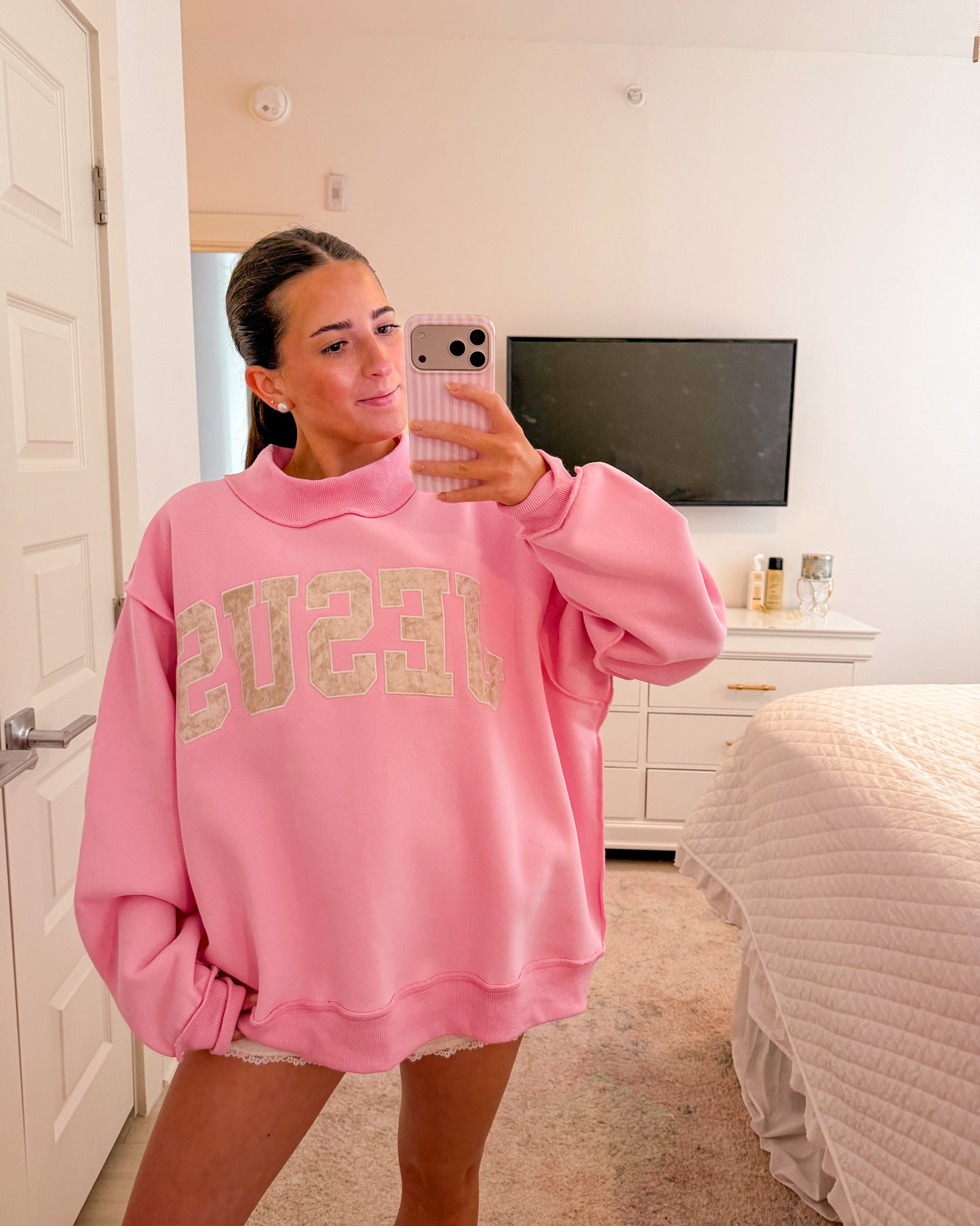 Jesus Pink Camo Mockneck