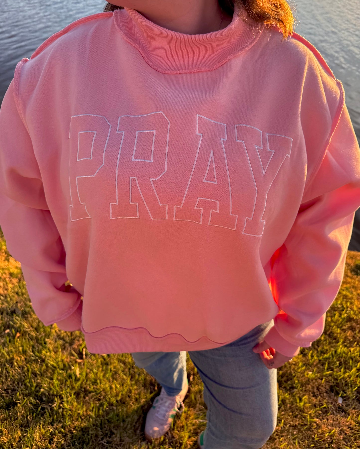 Pray Pink Mockneck