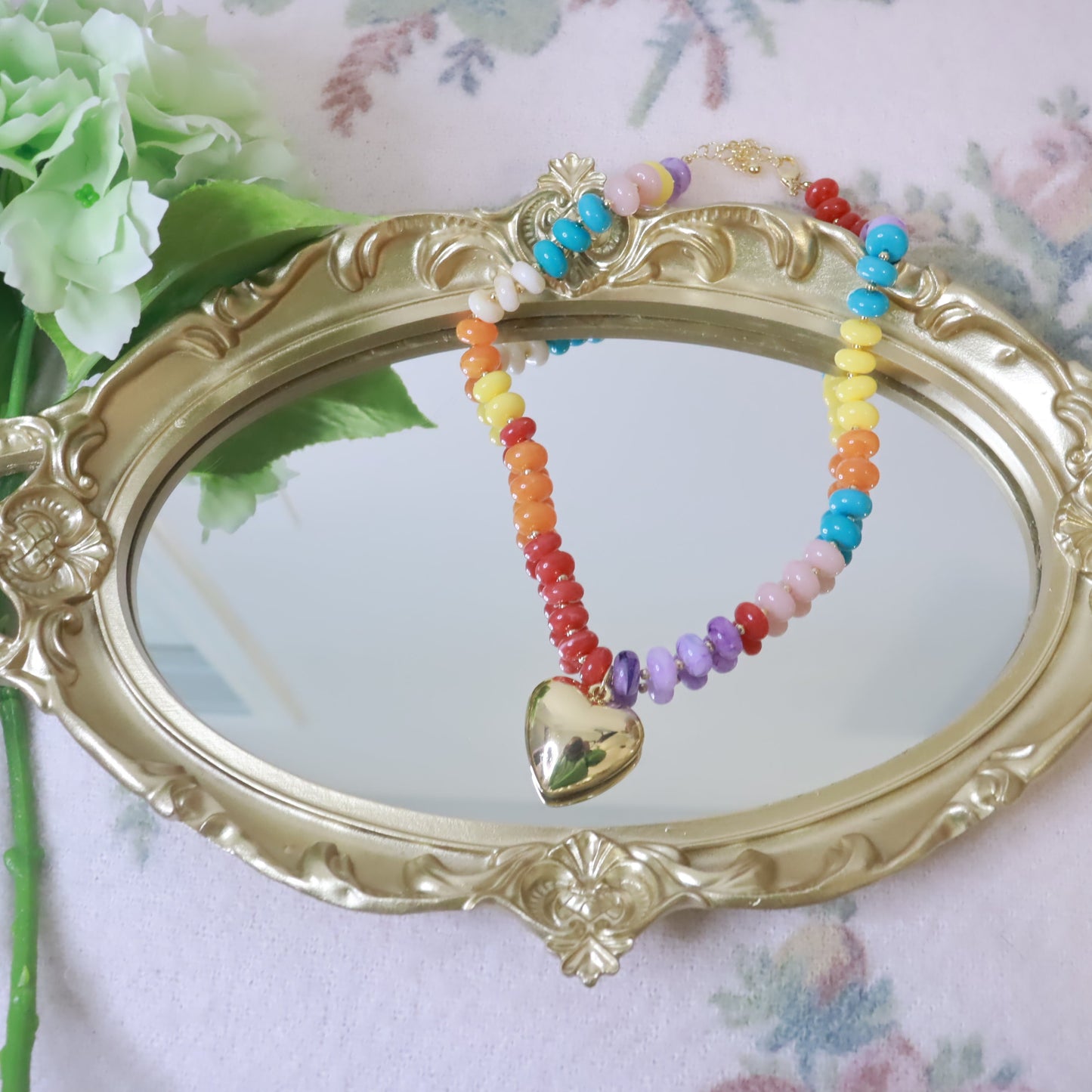 Candy Heart Beaded Necklace