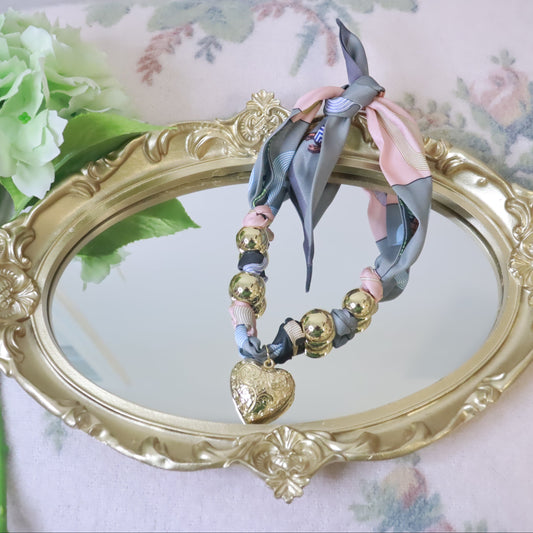 Bleu Heart Scarf Necklace