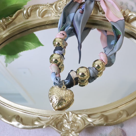 Bleu Heart Scarf Necklace