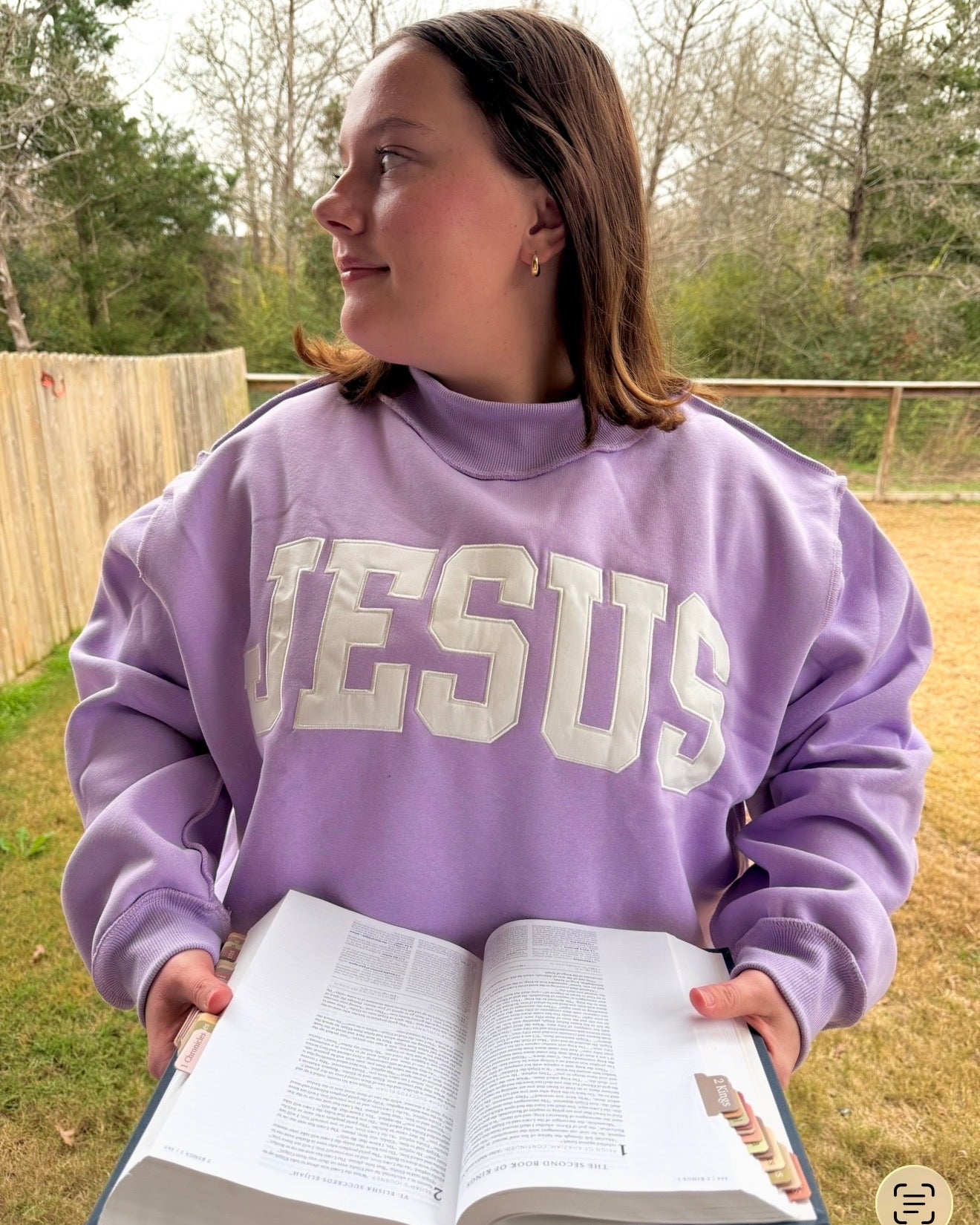 Jesus Is Enough Lavender Mockneck