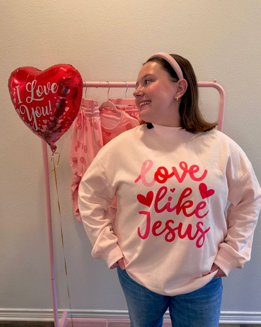 Love Like Jesus Pink Mockneck