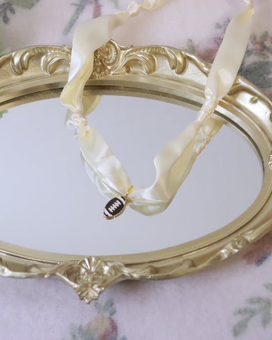 White Football Scarf Necklace