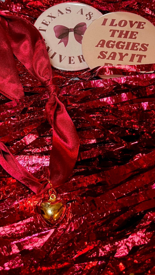 Maroon Solid Heart Scarf Necklace