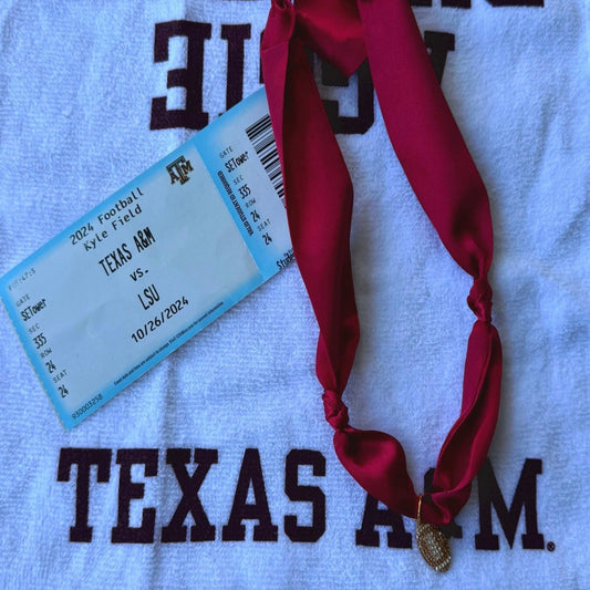 Marron Bling Football Scarf Necklace