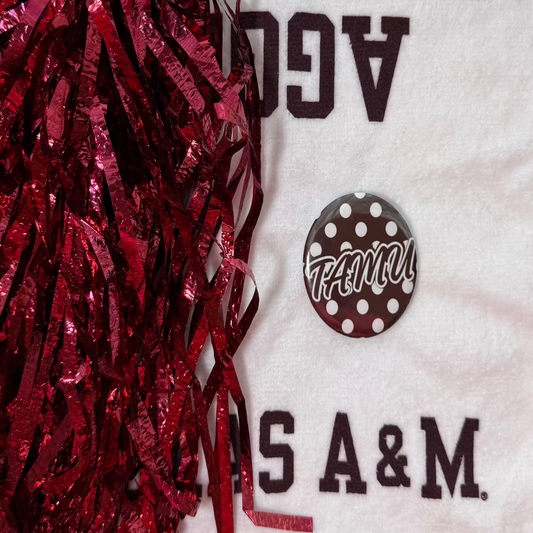 Polka Dot TAMU Button