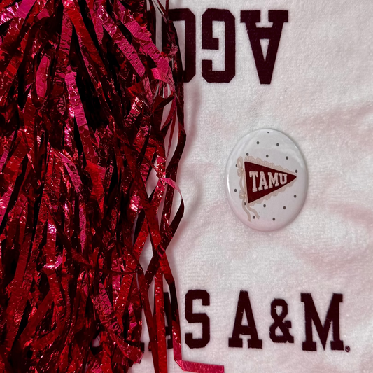 Polka Dot Varsity Flag Button