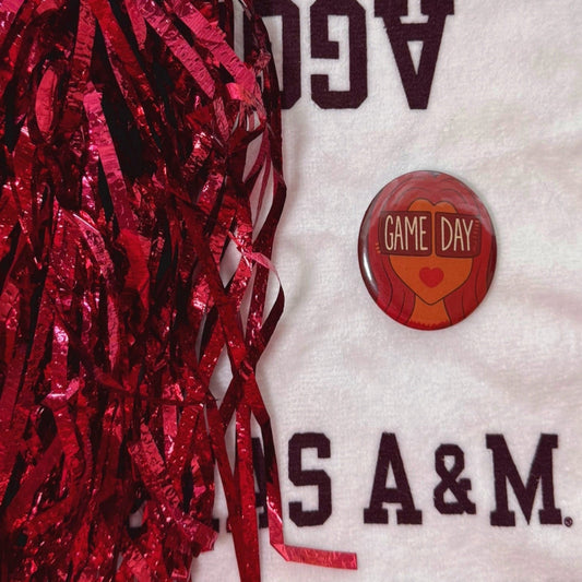 Red Hair Gameday Button