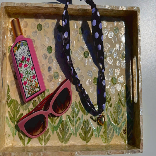 Polka Dot Solid Heart Scarf Necklace
