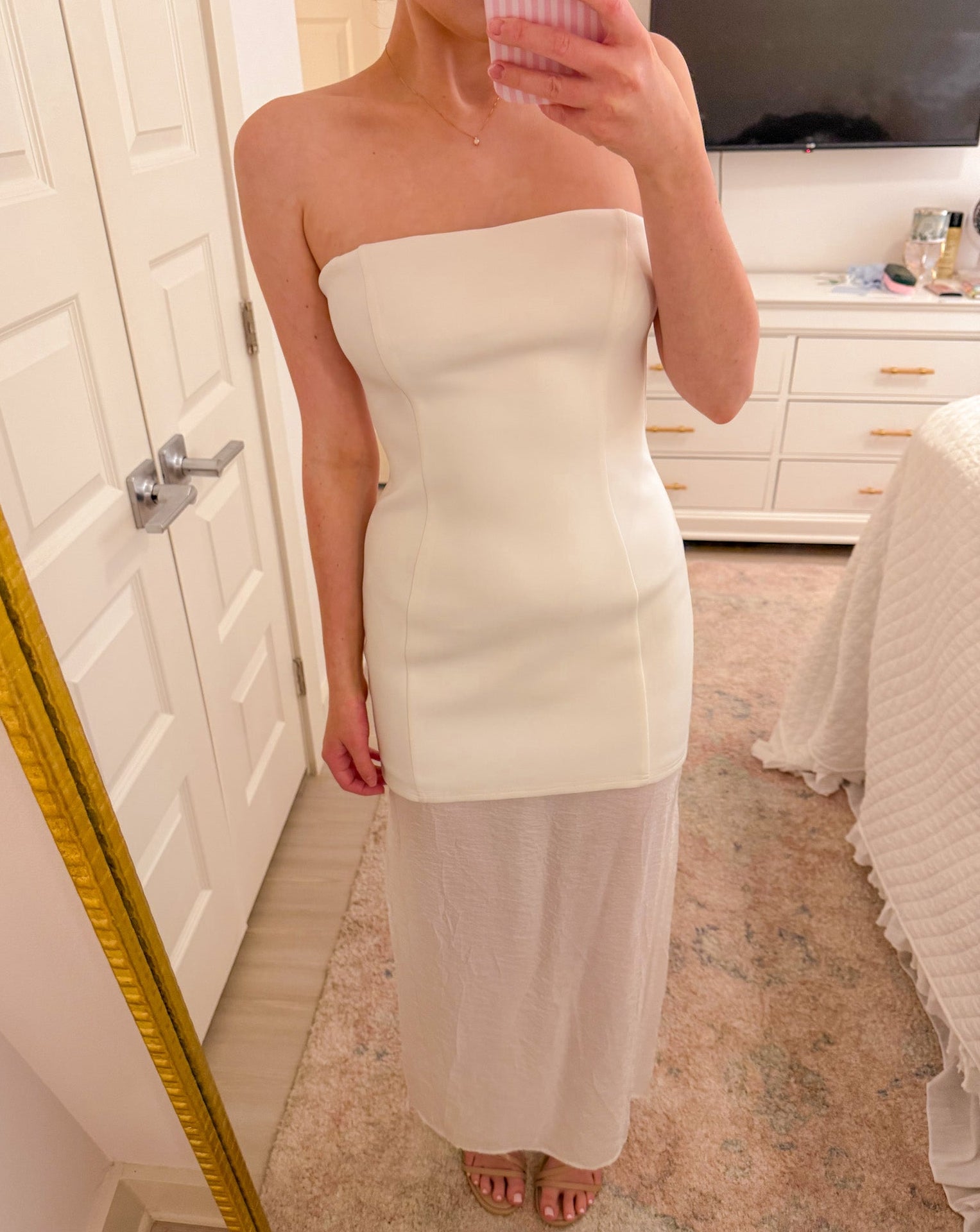 The Senior Sunday White Midi Dress